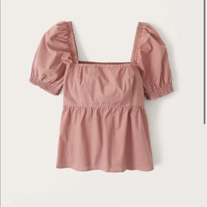 Abercrombie Short-Sleeve Poplin Babydoll Blouse